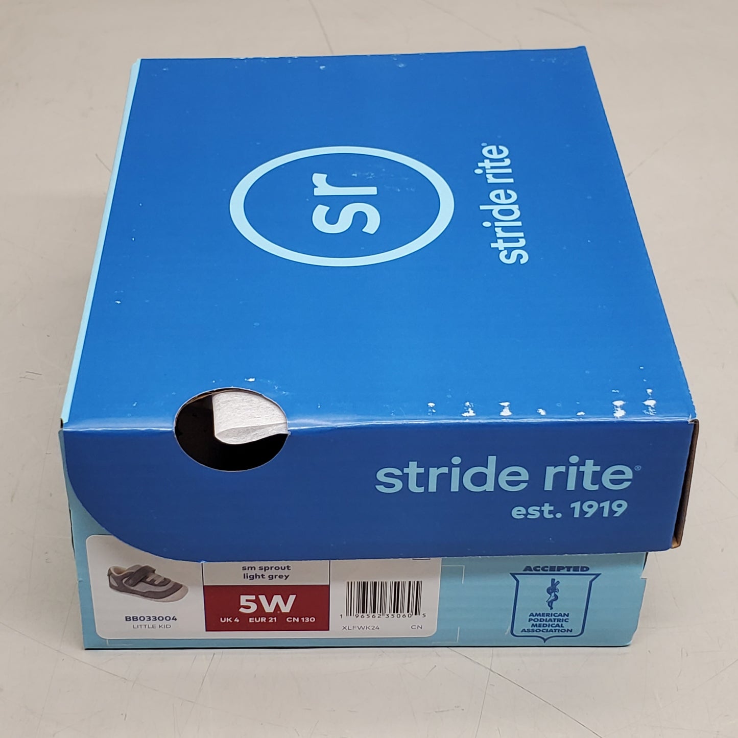 STRIDE RITE SM Sprout Sneaker Shoes Toddler SZ 5W Light Grey BB033004