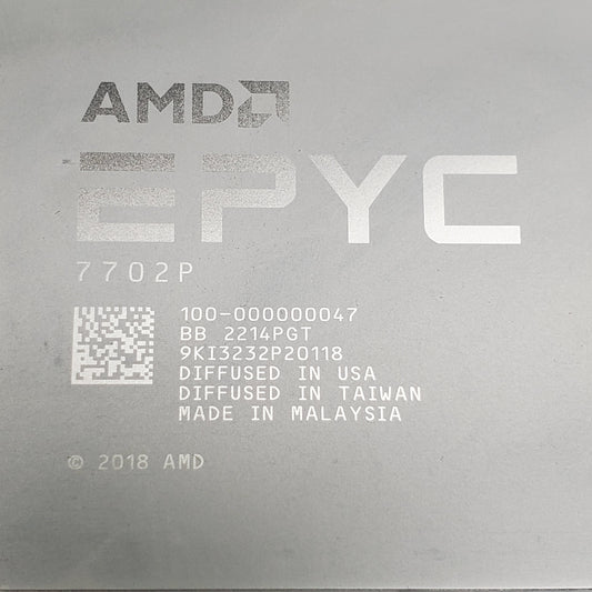 AMD EPYC 7702P 64-Core 2GHz 256MB 200W CPU Processor 64GB 100-000000047 (New Other)