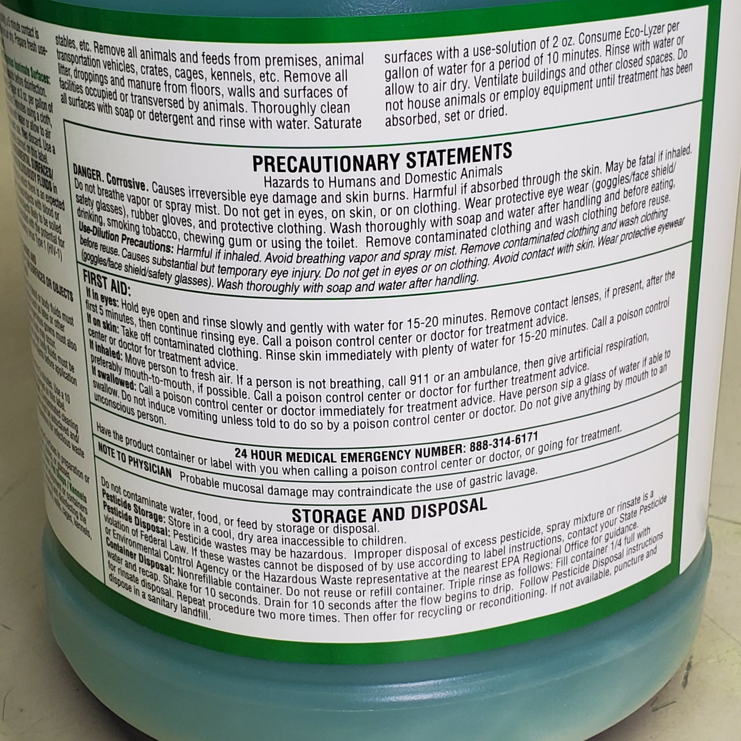 ZA@ SPARTAN Consume Eco-Lyzer Neutral Disinfectant Cleaner 1 gal 3297