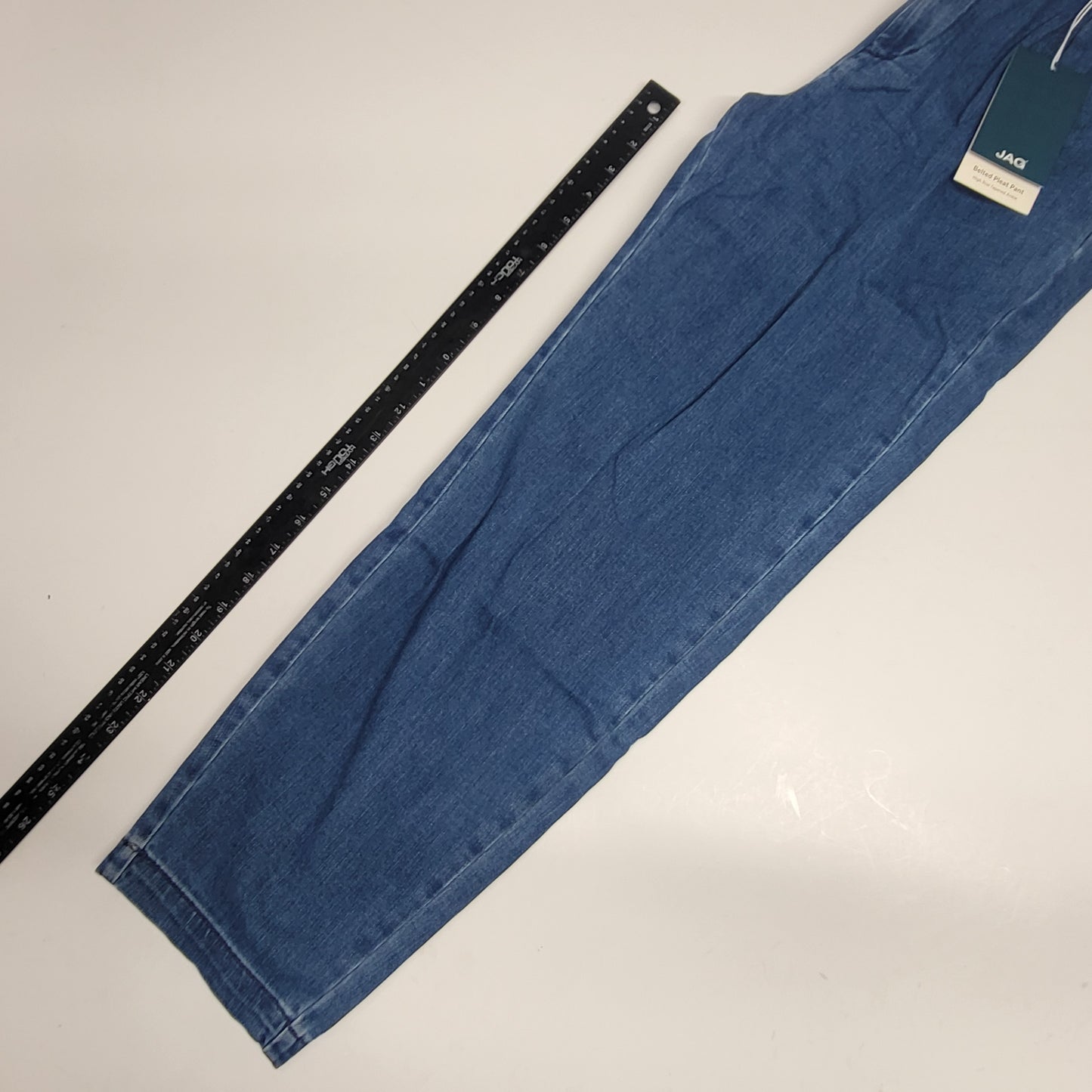 JAG Belted Pleat High Rise Tapered Ankle Womens Sz 6/27 Blue Nova J2882SAP325