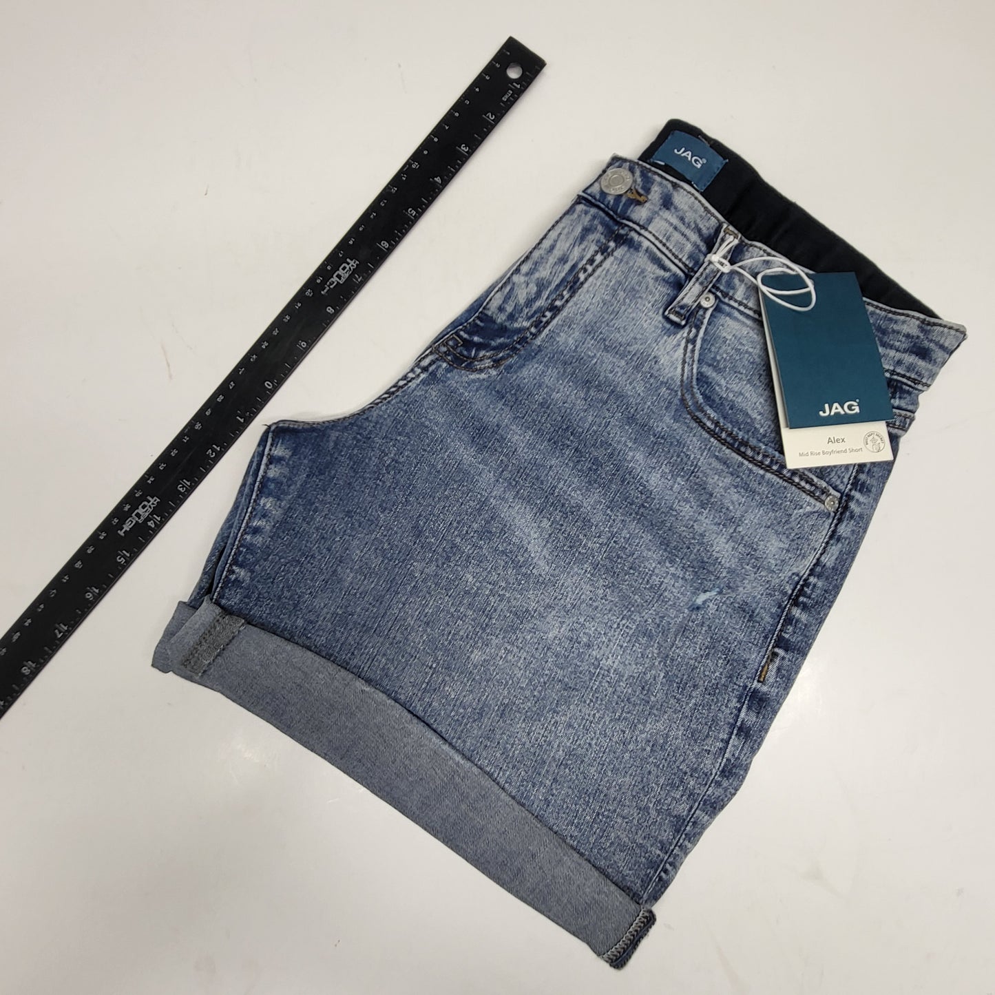 JAG Alex Mid Rise Boyfriend Short Womens Sz 10/5 Resort Blue J5124SSJ124
