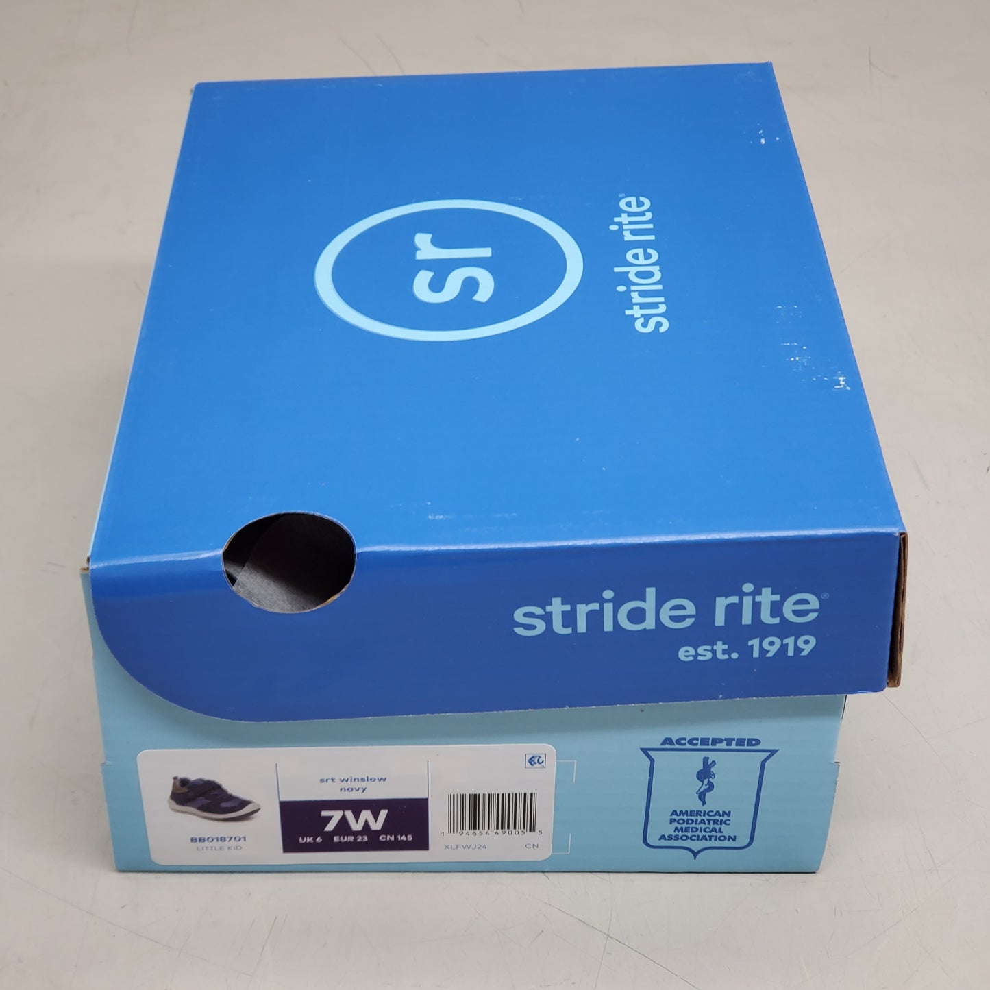 STRIDE RITE SRT Winslow Sneaker Shoes Toddler SZ 7W Navy BB018701