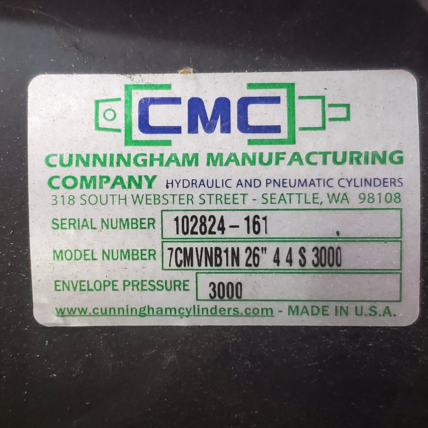 CMC Hydraulic Cylinder Ball Joint Ends 26" Black 7CMVNB1N 26 4 4 S 3000 (New Other)