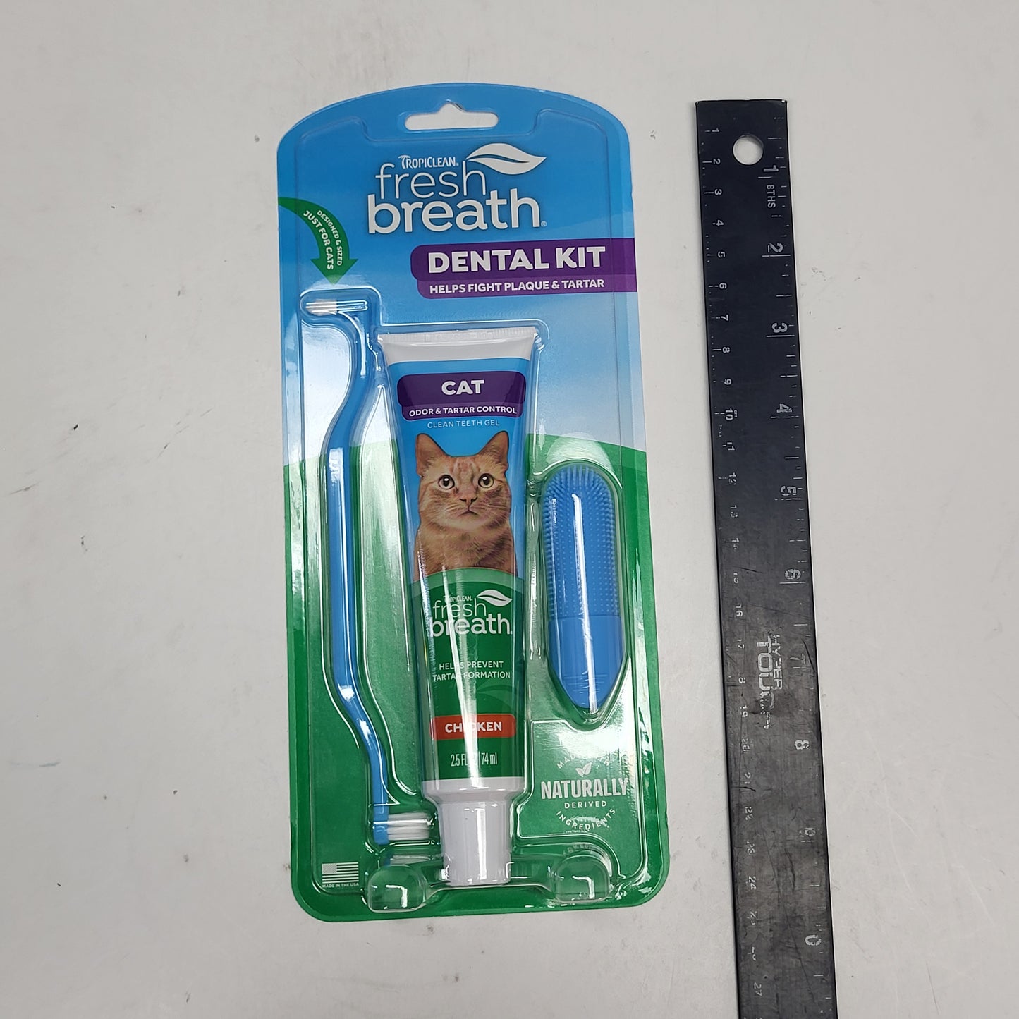 TROPICLEAN Fresh Breath Cat Dental Kit Chicken Flavor 2.5 oz