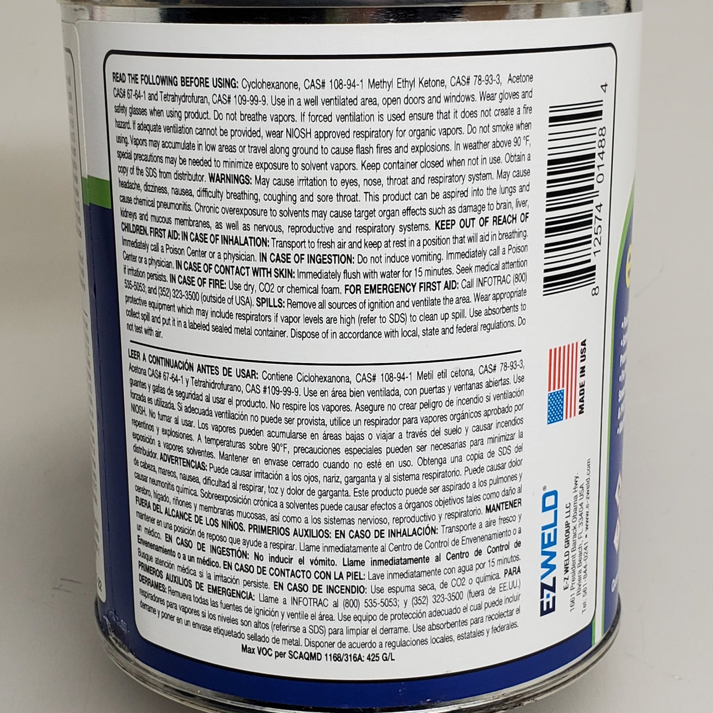 E-Z WELD Pvc Cement Regular Body 32 fl oz Clear EZ30504