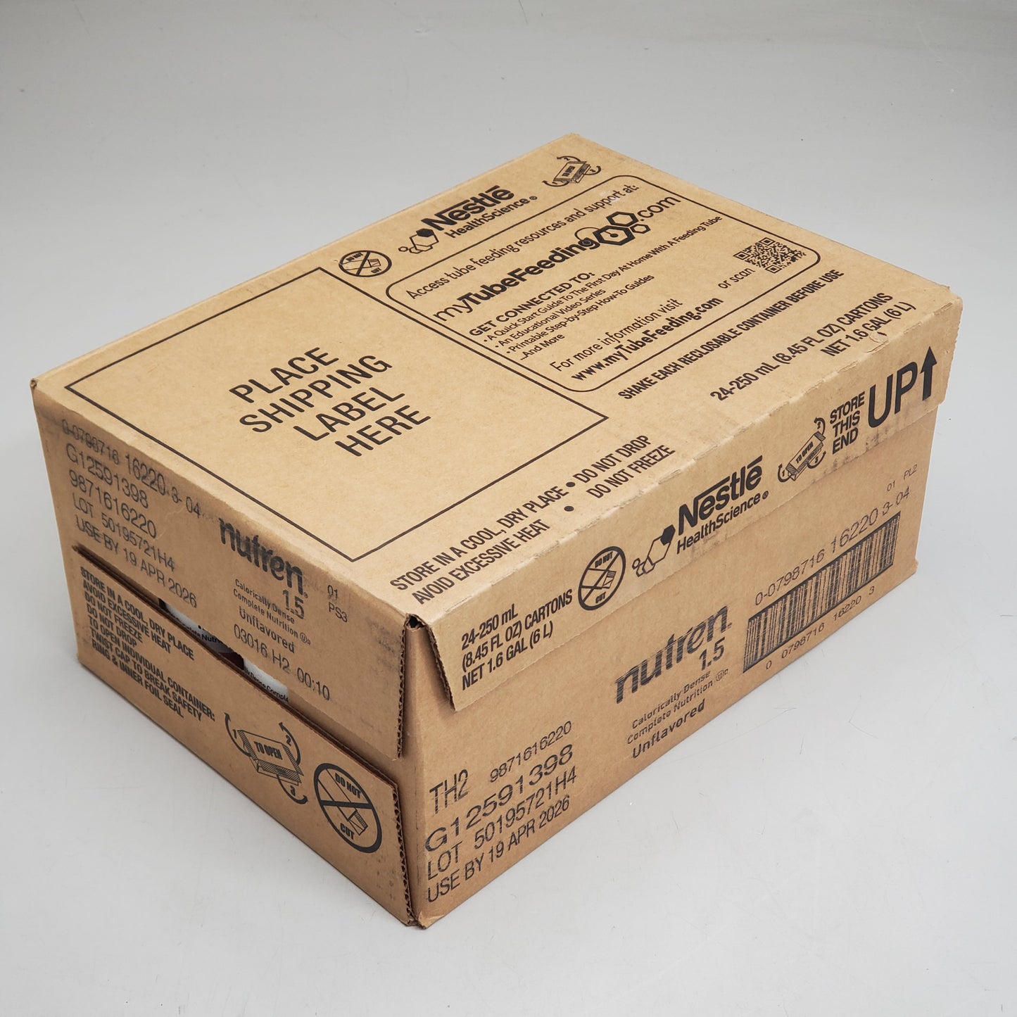 NESTLE (24 Pack) Nutren 1.5 Calorically Dense Nutrition Drink 8 fl oz Unflavored G12591398 BB 04/26