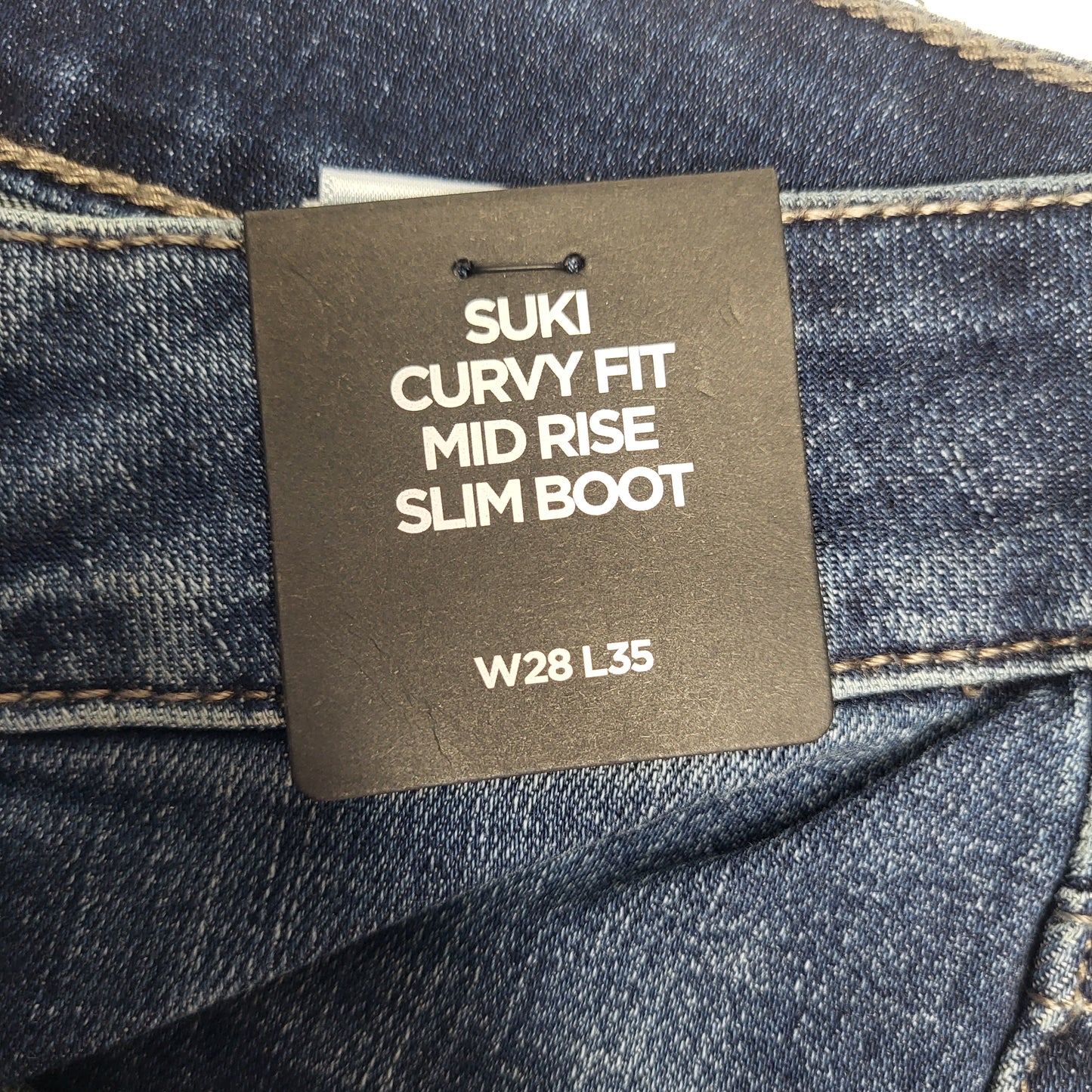 SILVER JEANS CO. Suki Curvy Fit Mid Rise Slim Boot Sz 28/33 Indigo L93616SDK424