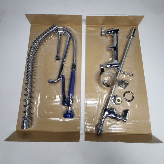 WATERLOO Wall-mount Center Pre-rinse Faucet Add-on Faucet 8" 750PRW812