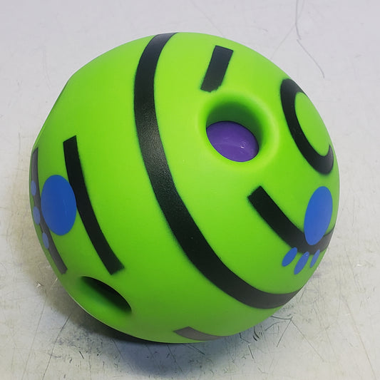 ZA@ GOUQIU (3 Pack) Durable Hard Plastic Giggle Ball Dog Toy 5.5" Dia. Green A