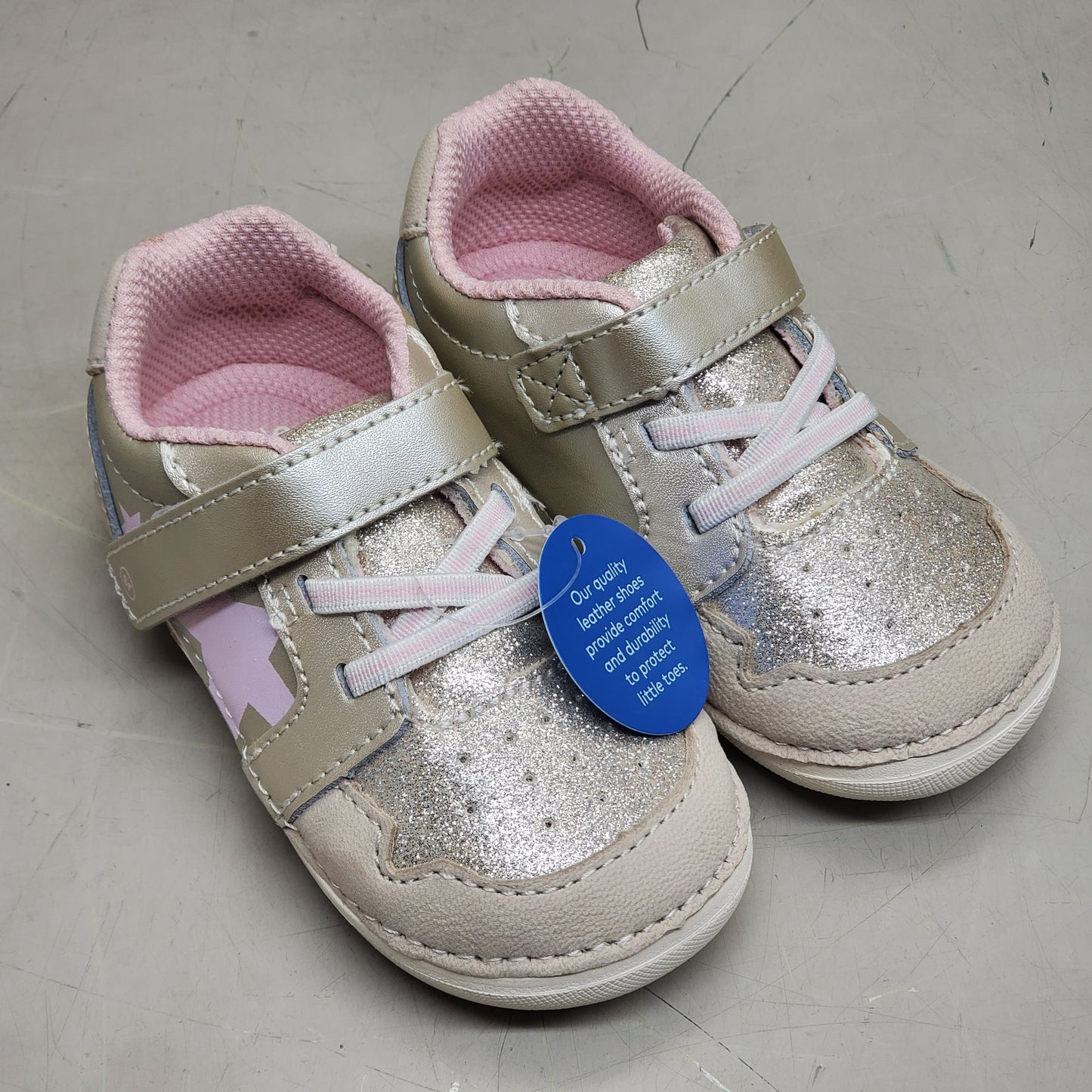 STRIDE RITE SM Waverly Dress Shoes Toddler SZ 3.5W Champagne BG038410