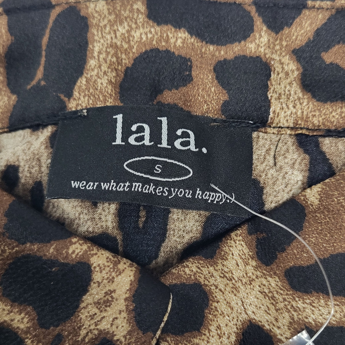 DRESSED IN LALA Satin Dress + Duster Set Exclusive Pattern S Brown Leopard