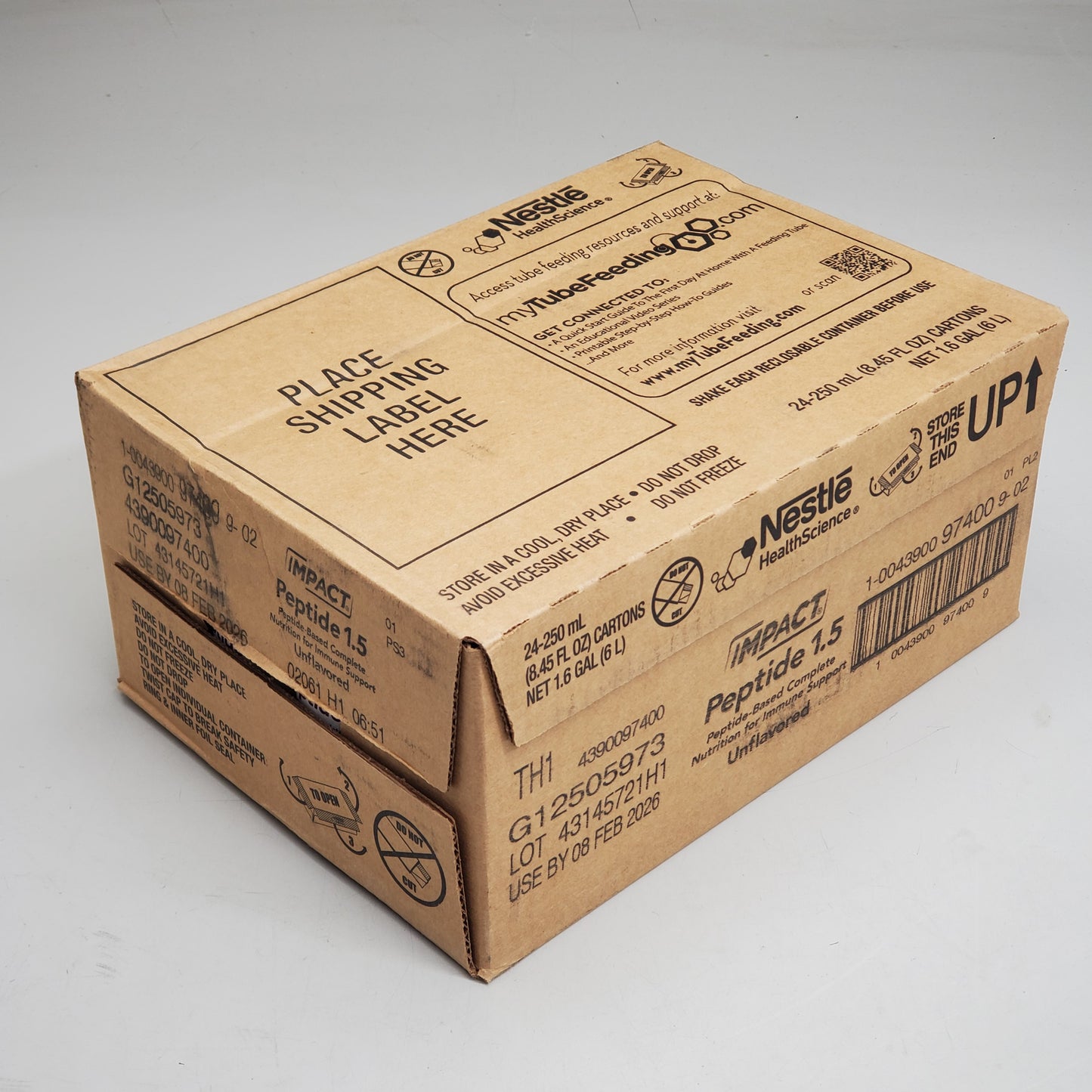 NESTLE (24 Pack) Impact Peptide 1.5 Nutrition Immune Support 8 fl oz Unflavored G12505973 BB 02/26