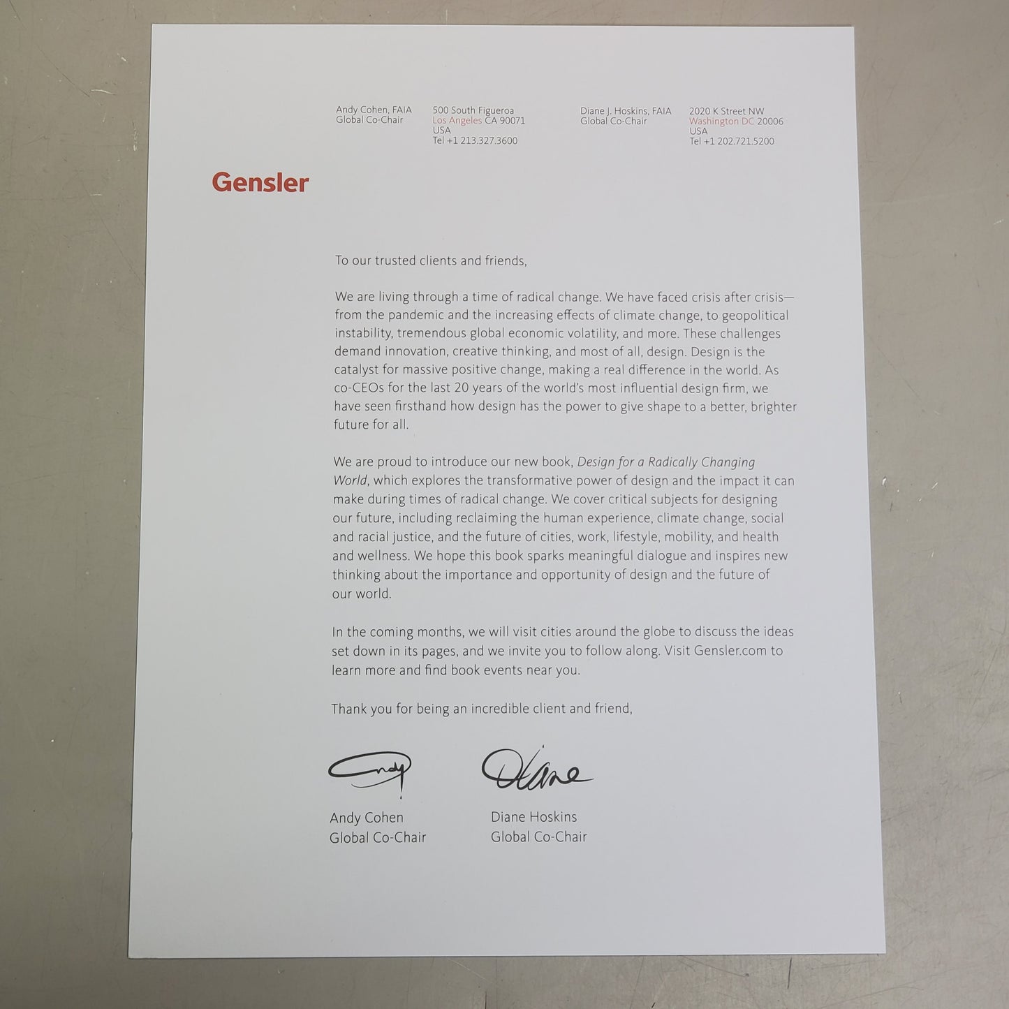 GENSLER Design For A Radically Changing World By Andy Cohen & Diane Hoskins