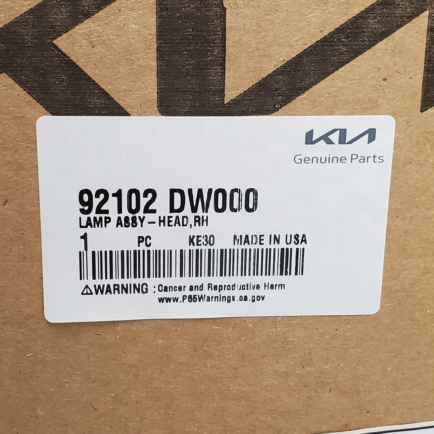 KIA Genuine Right Hand Lamp Headlight Sportage 2023-24 92102-DW000