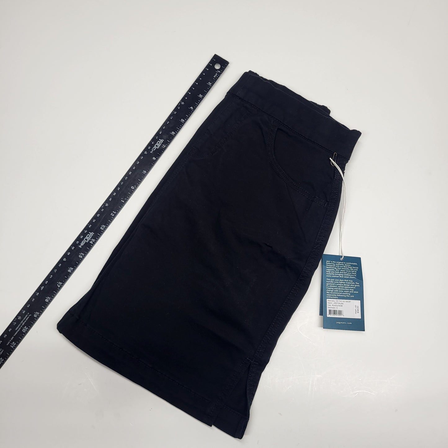 JAG On-the-go Mid Rise Pull-On Skort Womens Sz 6 Black J3101CSA220