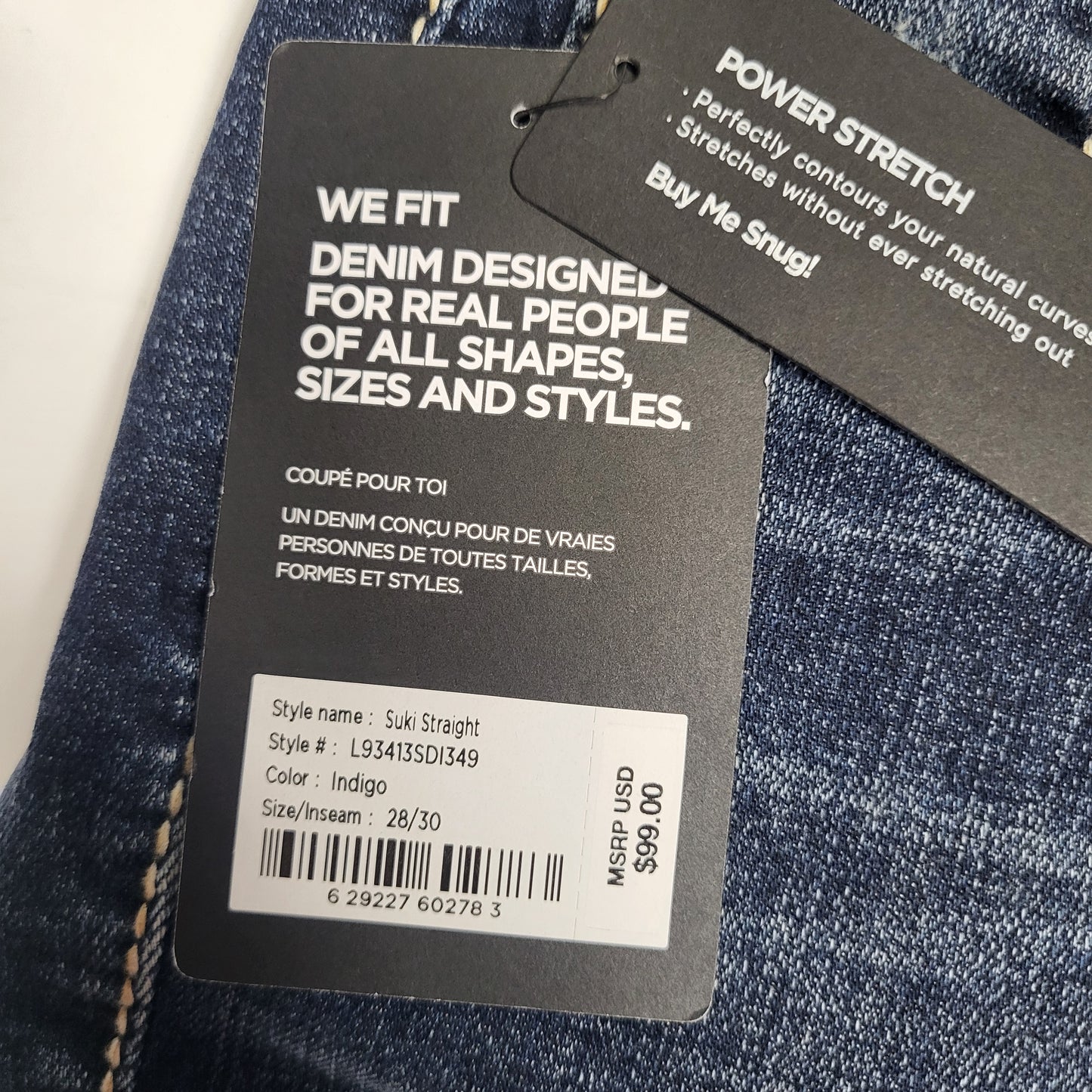 SILVER JEANS CO. Suki Curvy Fit Straight Leg 28/30 Indigo L93413SDI349