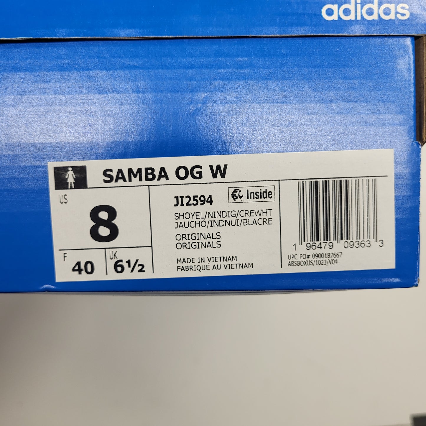 ADIDAS Samba Og W Sneakers Women's Sz 8 Yellow, Night Indigo & Cream JI2594