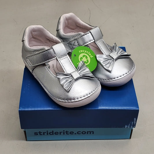STRIDE RITE Sm Ashtyn Dress Shoes Toddler SZ 5M Silver BG036302