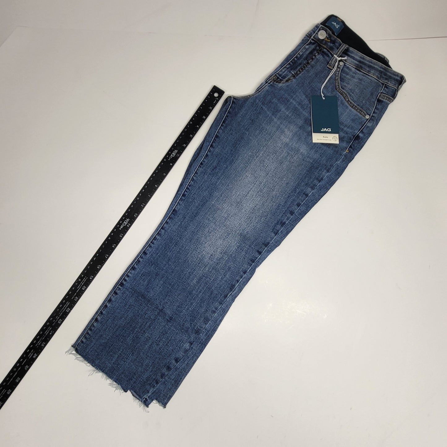 JAG Ruby Mid-rise Elastic Straight Crop Sz 14P Oceanfront JP2877SCV321