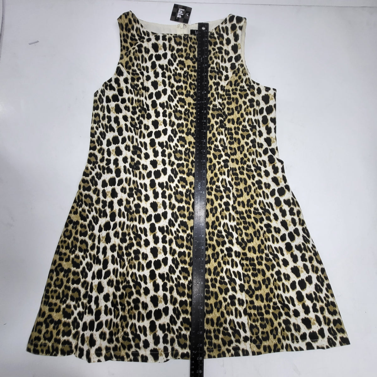 DRESSED IN LALA Put a Spell on You Linen + Cotton Blend Mini Dress XL Leopard