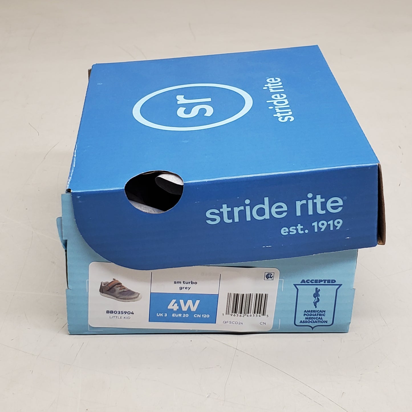 STRIDE RITE SM Turbo Sneakers Shoes Toddler SZ 4W Grey BG035904