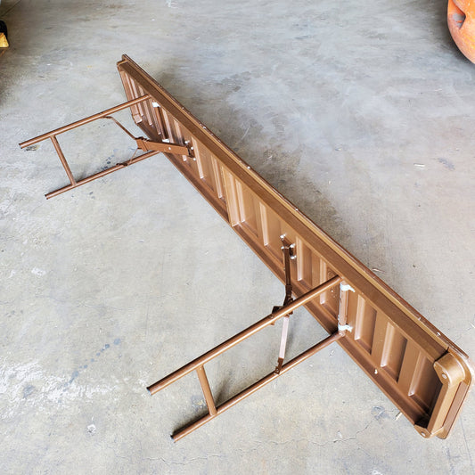 Z@ MITY-LITE Lightweight Folding Plastic Table Brown 18" x 8' (Pre-Owned Very Minor Wear)