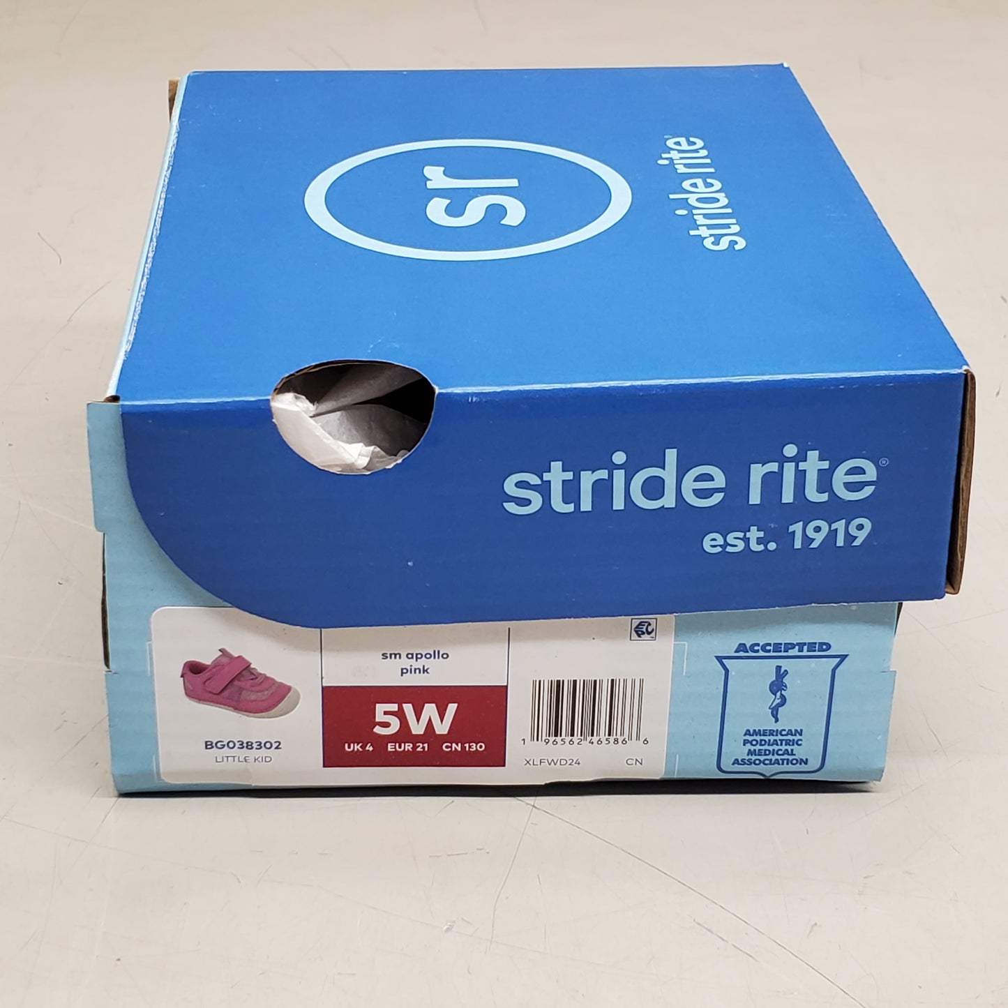 STRIDE RITE SM Apollo Sneakers Shoes Toddler SZ 5W Pink BG038302