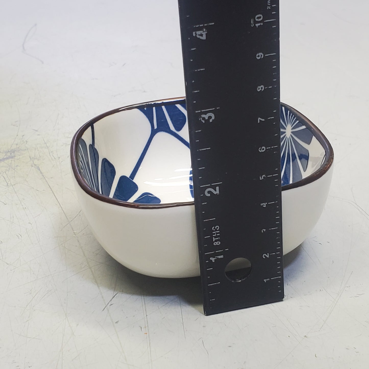 ZA@ IVYMEI (6 Piece) Mini Ceramic Dipping Sauce Dish Rice Bowls 6oz-3.5"Wx1.75"H Blue / White 6PSWAN H