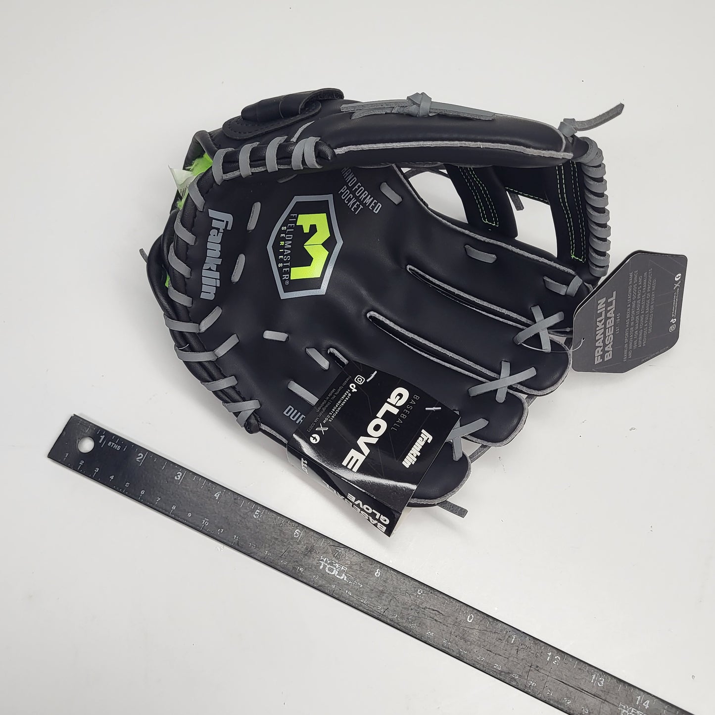 FRANKLIN Fieldmaster Baseball Glove Left Handed 11" Black And Green 22612