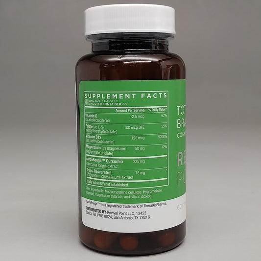 ZA@ REVIVAL POINT Total Brain Boost Cognitive Support 60 Ct Supplement Exp 6/25 G