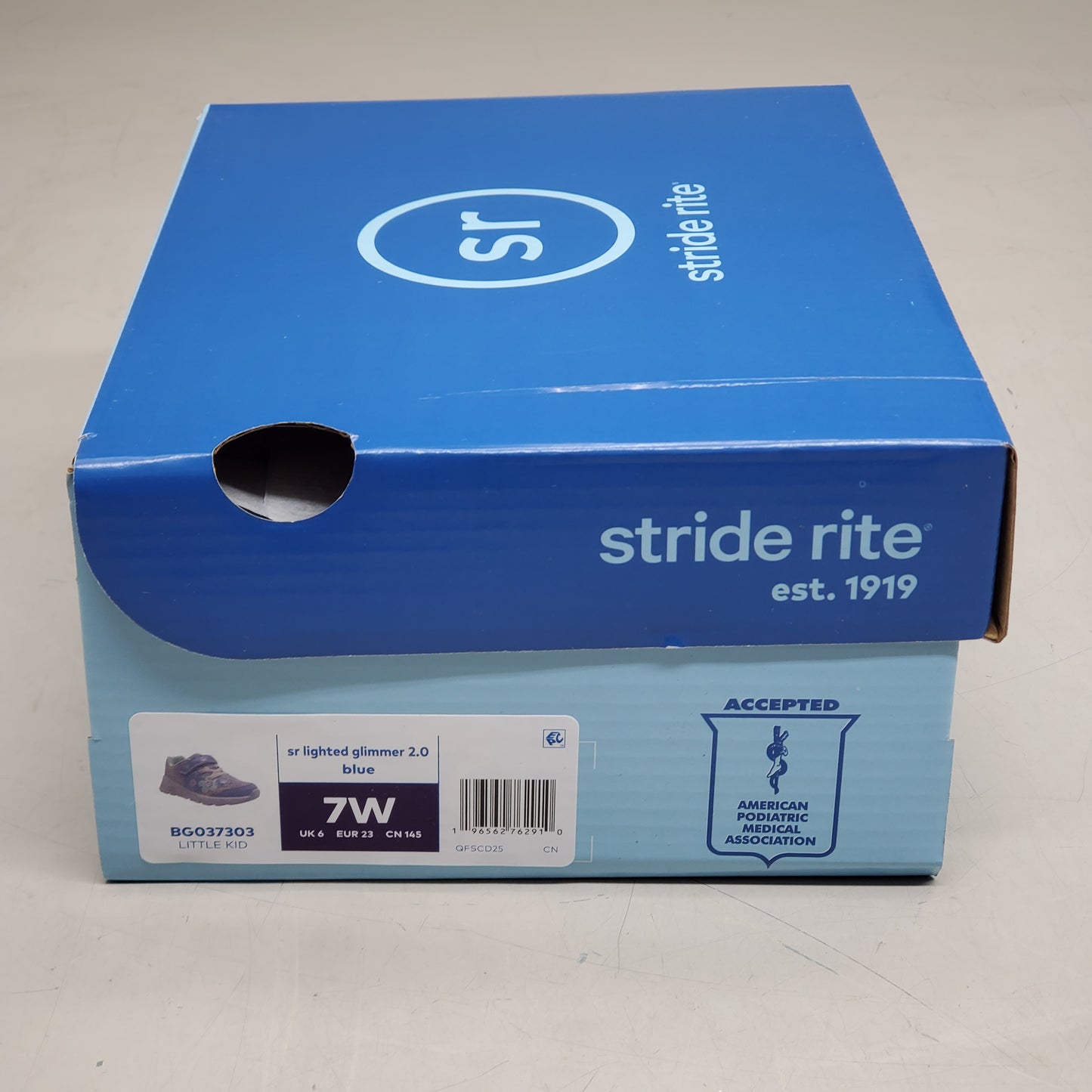 STRIDE RITE SR Lighted Glimmer 2.0 Sneaker Shoes Toddler SZ 7W Blue BG037303