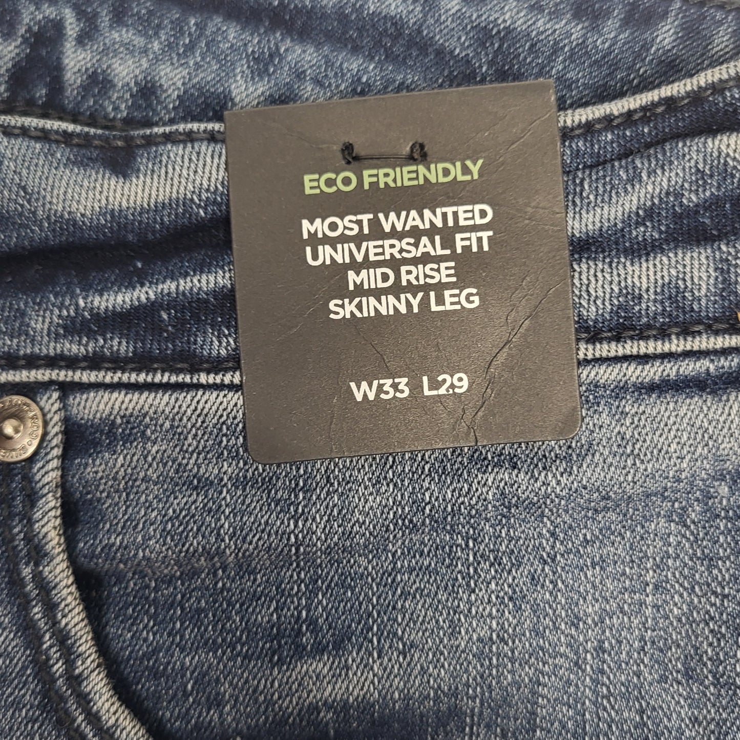 SILVER JEANS CO. Most Wanted Universal Skinny Leg Eco Friendly Sz 33/29 Indigo