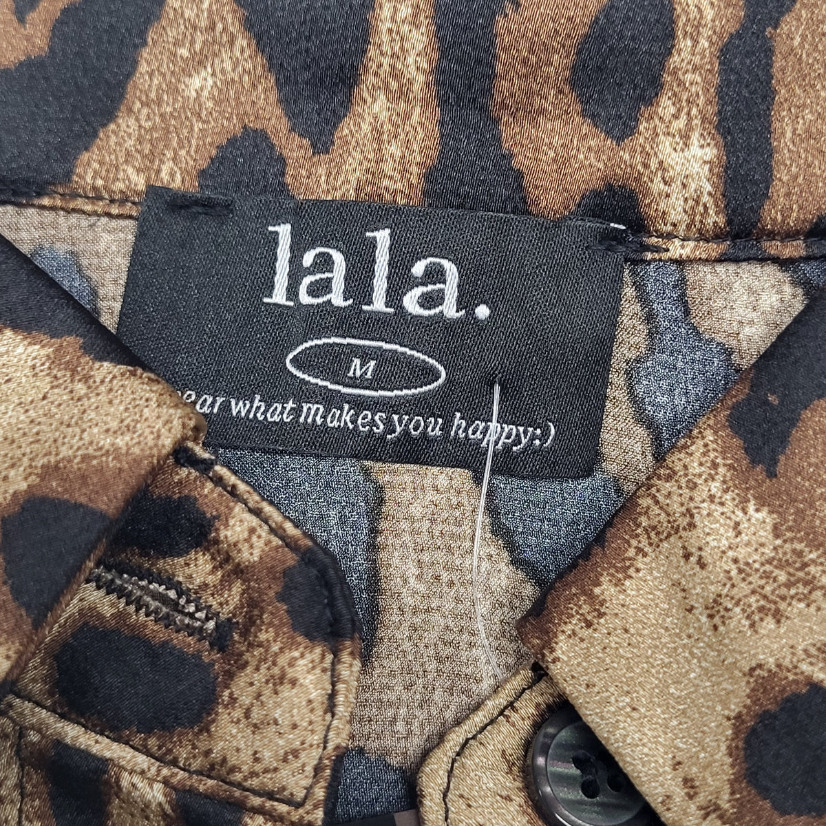 DRESSED IN LALA Satin Dress + Duster Set Exclusive Pattern M Brown Leopard