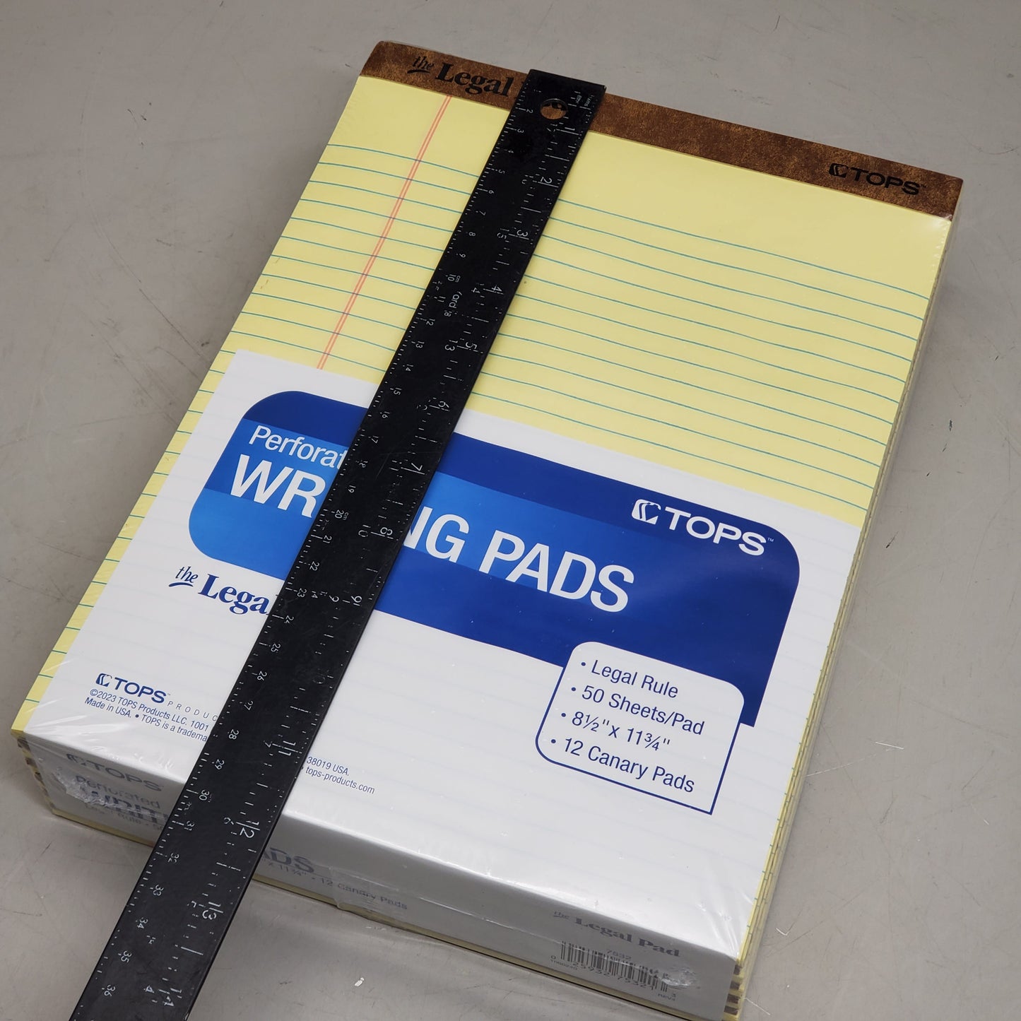 ZA@ TOPS (12 Pack) Legal Pad Perforated Writing Pads 8.5" x 11.75" Yellow 7532 C