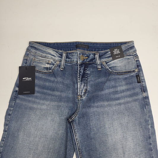 SILVER JEANS CO. Suki Curvy Fit Mid Rise Slim Boot Sz 31/33 Light Indigo