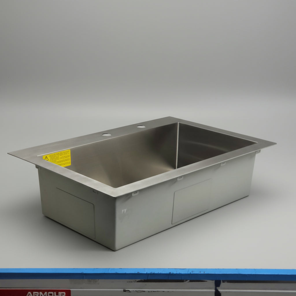 SUNELI Stainless Steal Single Bowl / Basin Top Mount Sink 33"x22"x9" Grey RD3322S-16