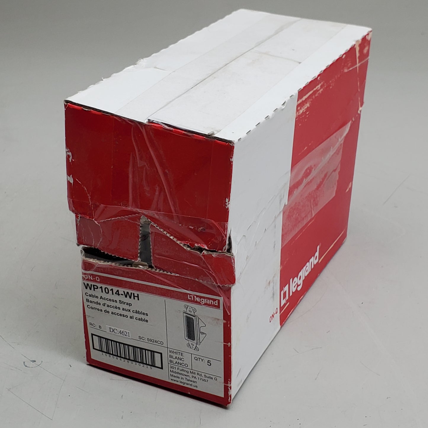 LEGRAND (5 Pack) Cable Access Strap Wall Plate White WP1014-WH
