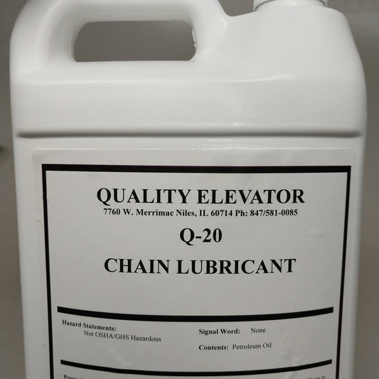 QUALITY ELEVATOR 1 Gallon Q-20 Chain Lubricant 12.5"x7.5" White