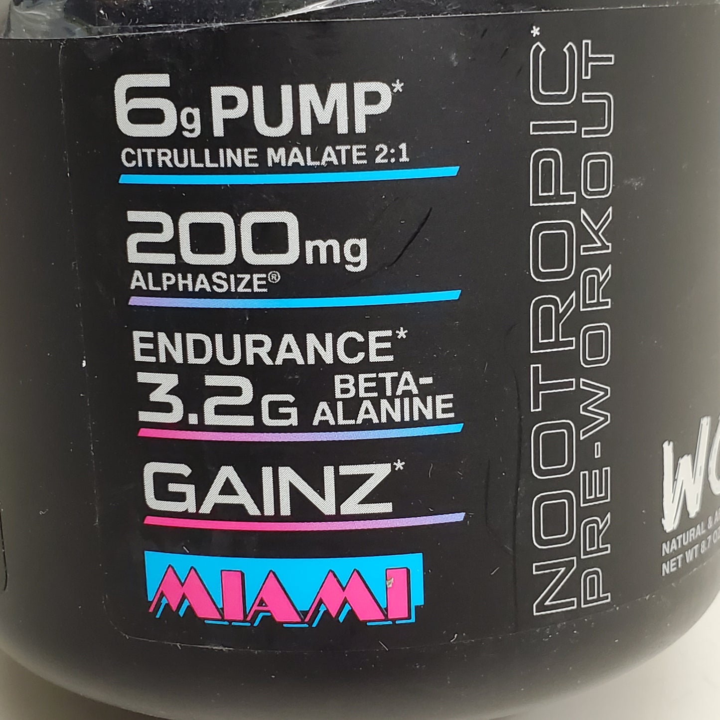 ZA@ DAS LABS Woke AF Nootropic Miami Pre-Workout 20 serv 8.7 oz BB 05/26 C