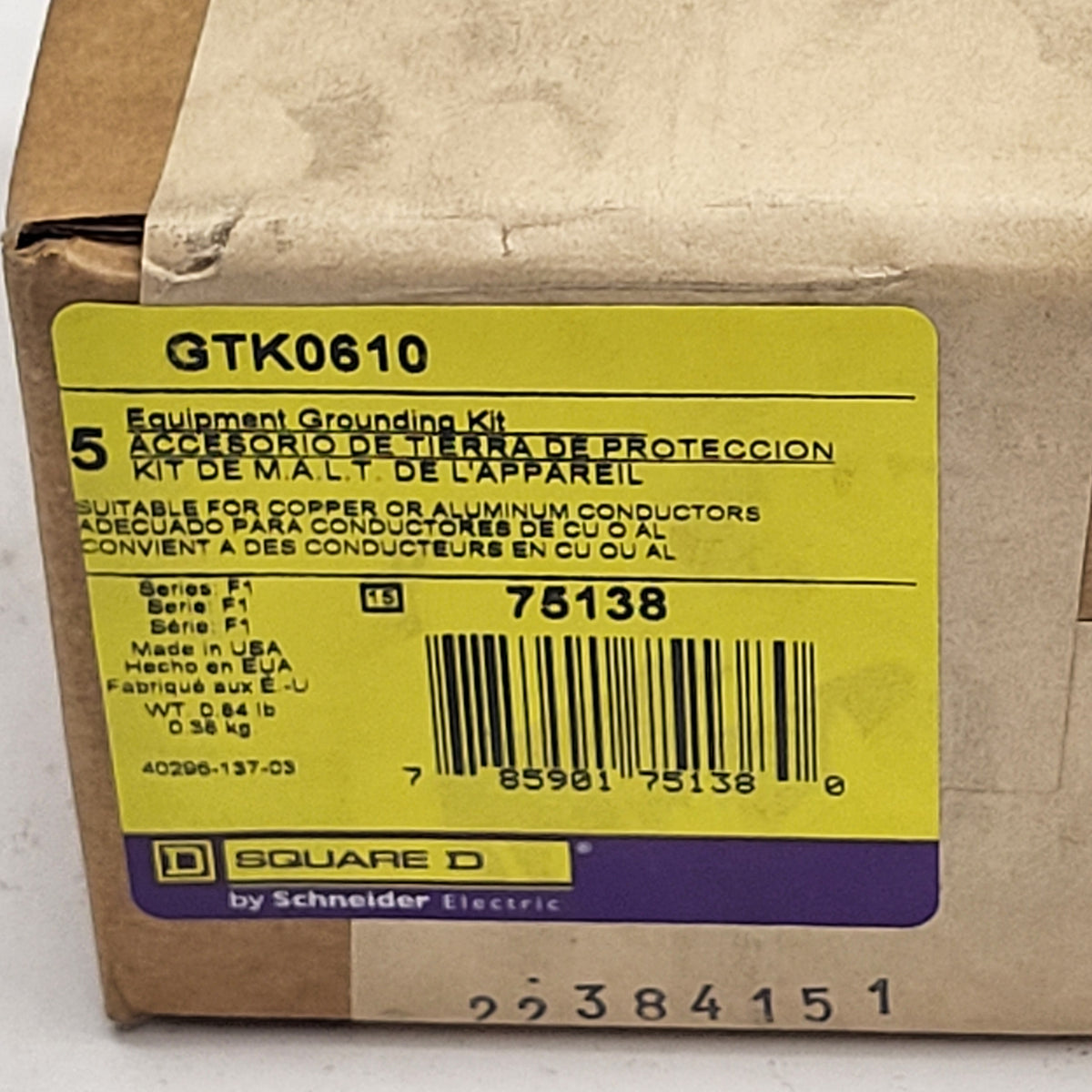 SCHNEIDER ELECTRIC SQUARED Equipment Grounding Kit Switch Accessory GTK0610