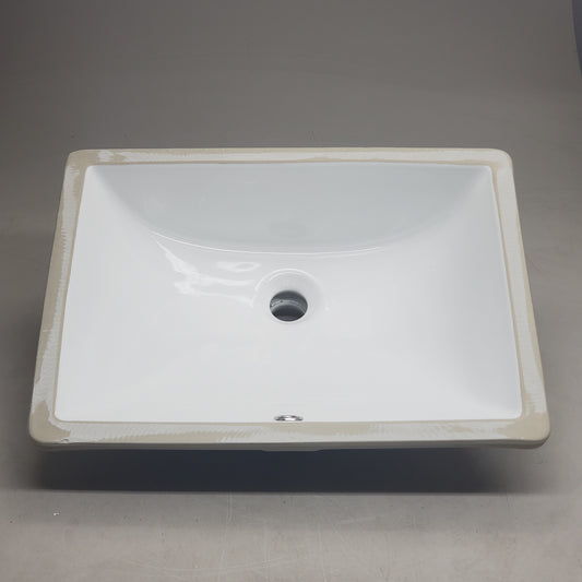 CURATED Porcelain Undermount Sink 18" x 13" White U1813
