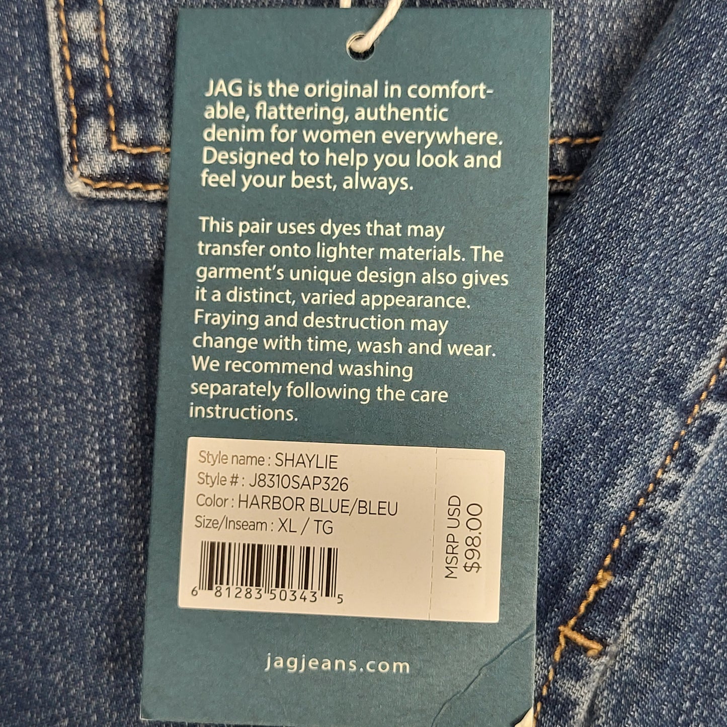 JAG Shaylie Denim Button Up Jacket Women's Sz XL Harbor Blue J8310SAP326