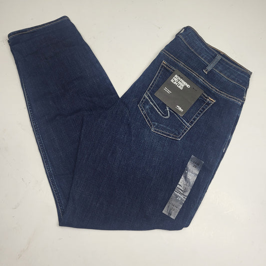 SILVER JEANS CO. Boyfriend Mid Rise Slim Leg Sz 14/29 Indigo W27101CVS415