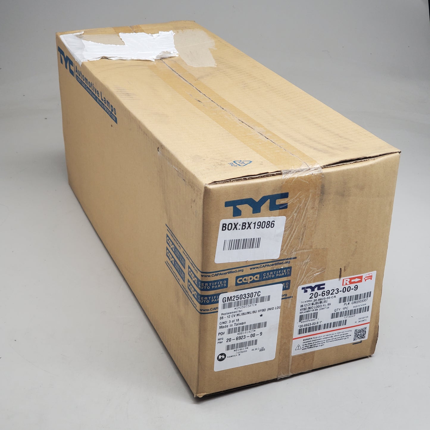 TYC Right Hand Headlight For Chevrolet Malibu/Hybrid Year 08-12 20-6923-00-9