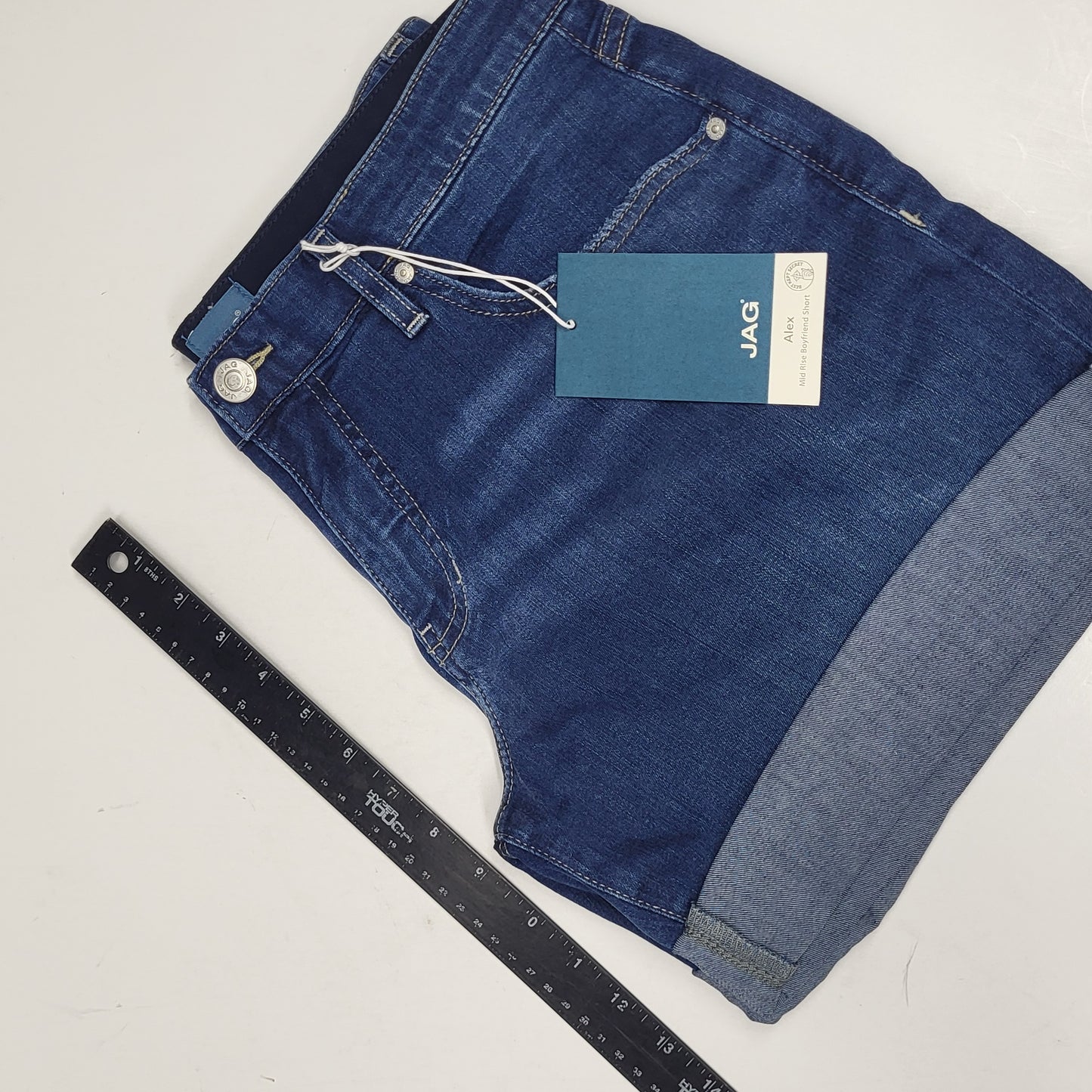 JAG Alex Mid Rise Boyfriend Short Womens Sz 8P/5 Brilliant Blue JP5124SSJ305