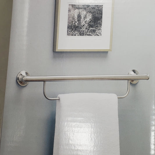 MOEN Home Care Designer Grab Bar W/ Towel Bar 24" Brushed Nickel LR2350DBN