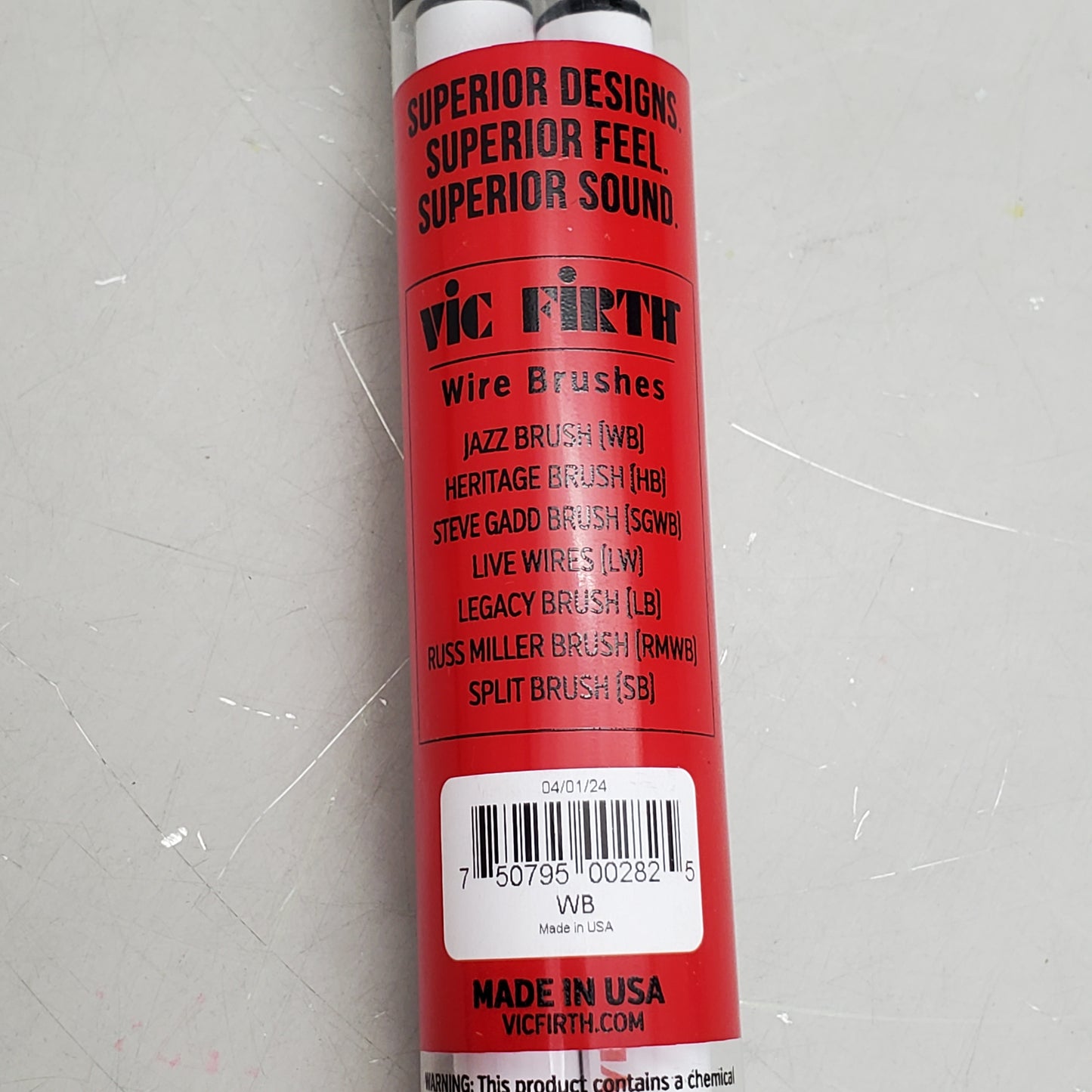 VIC FIRTH (2 Piece) Drum & Percussion Wire Brushes White