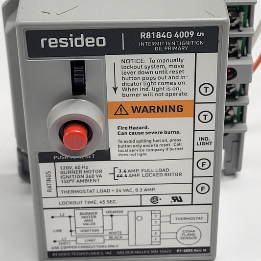 RESIDEO Protectorelay Oil Burner Control R8184G4009