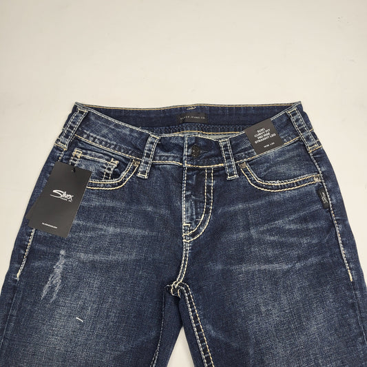 SILVER JEANS CO. Suki Curvy Fit Straight Leg 33/32 Indigo L93413SDI349