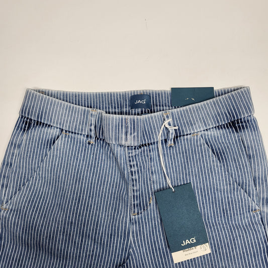 JAG Maddie Mid Rise Pull-On Short Womens Sz 16/8 Bleached Stripe J5108LSX116